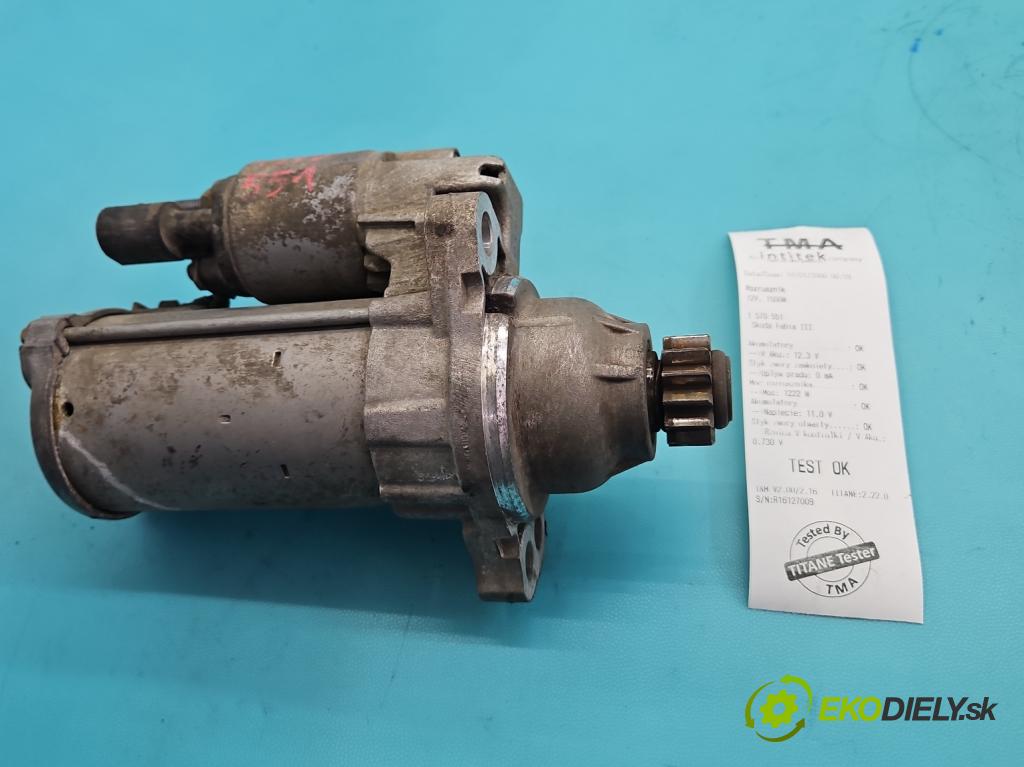 Skoda Fabia III 2014- 2021 1.0 MPI 60 HP manual 44 kW 999 cm3 5- štartér 02M911021G (Štartér)