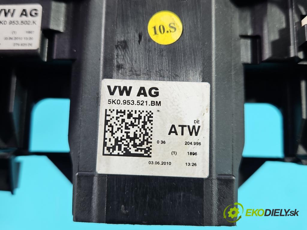 Vw Scirocco II 2008-2017 1.4 TSI 160 HP manual 118 kW 1390 cm3 3- prepínač komplex: 5K0953521BM (Prepínacie páčky pod volantom)