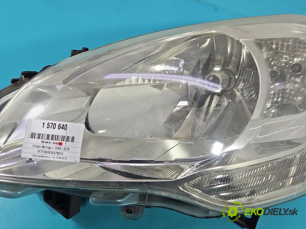 Citroen Berlingo II 2008-2018 1.6 hdi 90 HP manual 66 kW 1560 cm3 5- Reflektor: ľavý 9682828280 (Kľučka dverí ostatné)