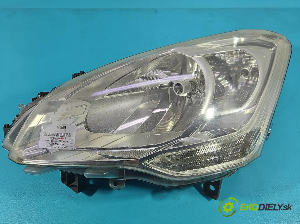 Citroen Berlingo II 2008-2018 1.6 hdi 90 HP manual 66 kW 1560 cm3 5- Reflektor: ľavý 9682828280 (Kľučka dverí ostatné)