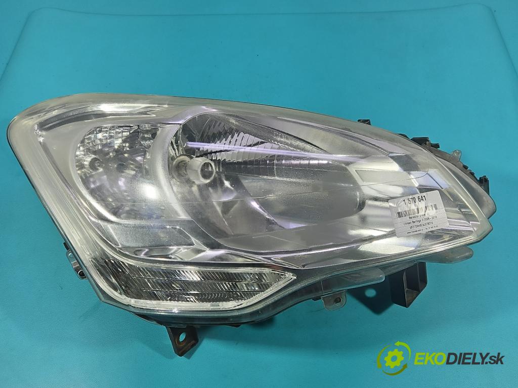 Citroen Berlingo II 2008-2018 1.6 hdi 90 HP manual 66 kW 1560 cm3 5- Reflektor: pravý 9682828180 (Svetlo predné pravé)