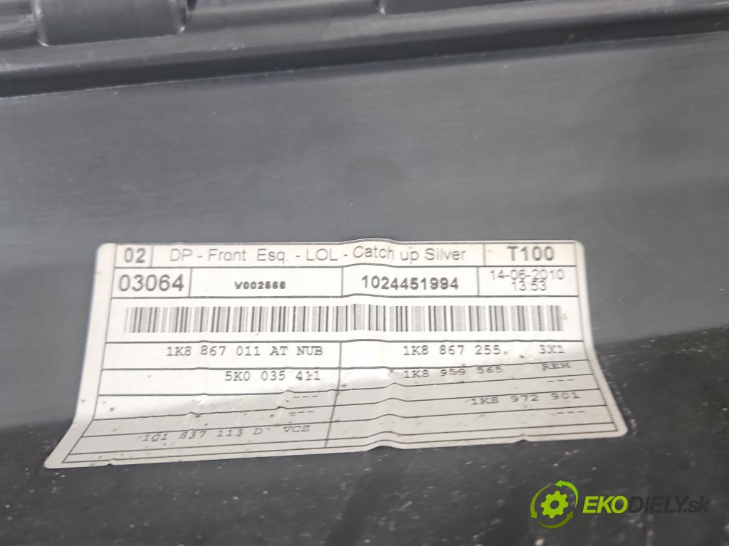 Vw Scirocco II 2008-2017 1.4 TSI 160 HP manual 118 kW 1390 cm3 3- Čalounictví: dvere predné ľavé 1K8867011AT