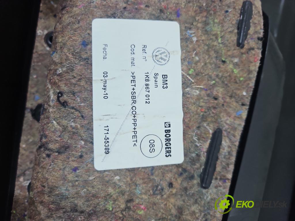 Vw Scirocco II 2008-2017 1.4 TSI 160 HP manual 118 kW 1390 cm3 3- Čalounictví: dvere predné pravé 1K8867012AT