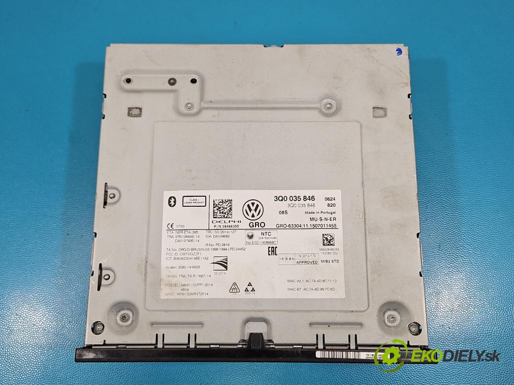 Vw Passat B8 2014 - 2.0 tdi 150 HP automatic 110 kW 1968 cm3 5- Navigácia: čítačka 3Q0035846