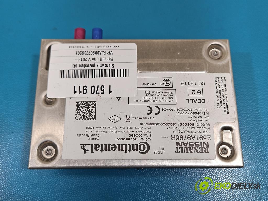 Renault Clio V 2019- 1.0 91KM automatic 67 kW 999 cm3 5- řídící jednotka 2591A9796R