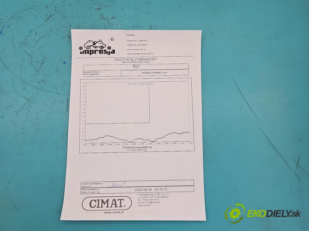 Citroen C3 III 2016-2024 1.2 12V 110 HP manual 81 kW 1199 cm3 5- turbodúchadlo, turbo repasovaná 870248-2