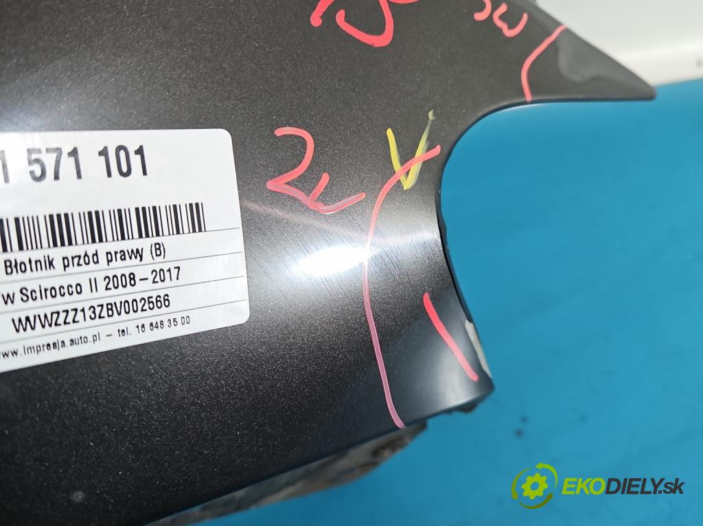 Vw Scirocco II 2008-2017 1.4 TSI 160 HP manual 118 kW 1390 cm3 3- blatník predné pravý  (Kľučka dverí ostatné)