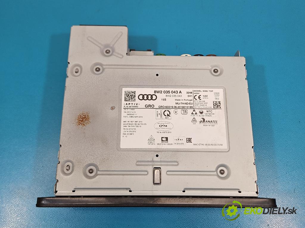 Audi A4 B9 2015-2024 2.0 TDI 190 HP automatic 140 kW 1968 cm3 5- Navigácia: čítačka 8W2035043A