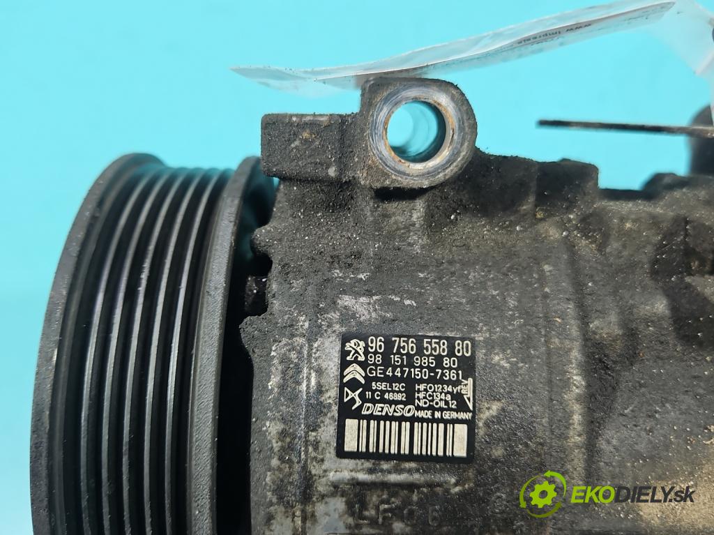 Peugeot 508 II 2018- 1.6 16V 181KM automatic 133 kW 1598 cm3 5- Kompresor: klimatizácie 9675655880 (Kompresor klimatizácie)