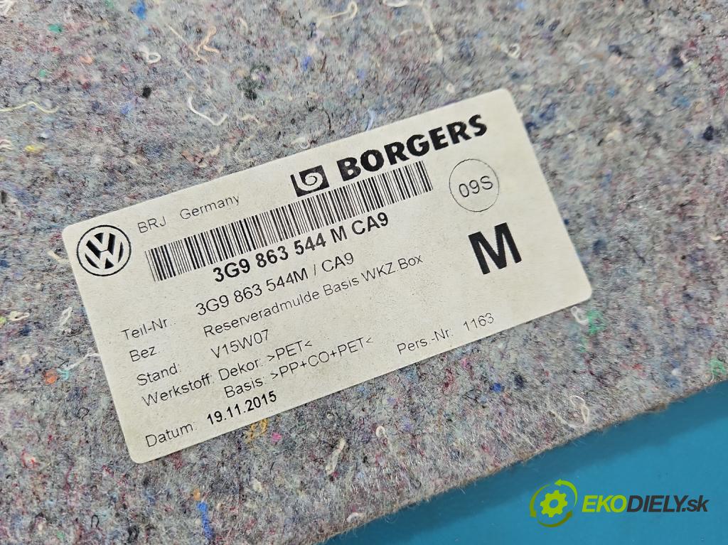 Vw Passat B8 2014 - 2.0 tdi 150 HP automatic 110 kW 1968 cm3 5- koberec do auta kufra: 3G9863544M