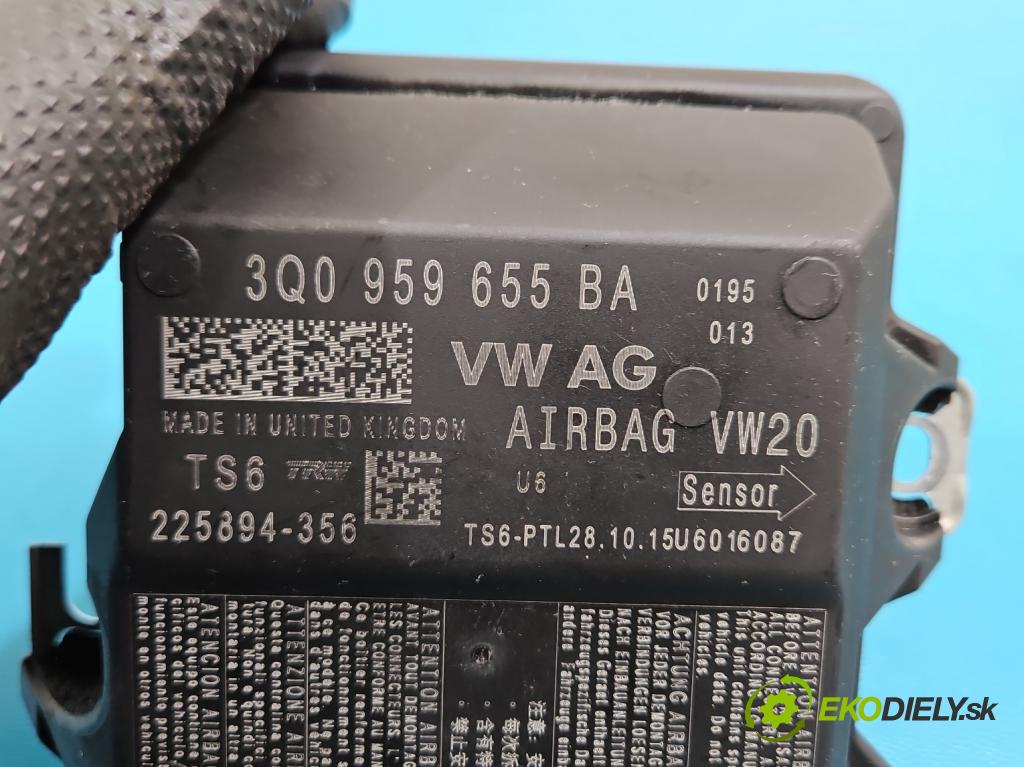 Vw Passat B8 2014 - 2.0 tdi 150 HP automatic 110 kW 1968 cm3 5- riadiaca jednotka vankúše: 3Q0959655BA