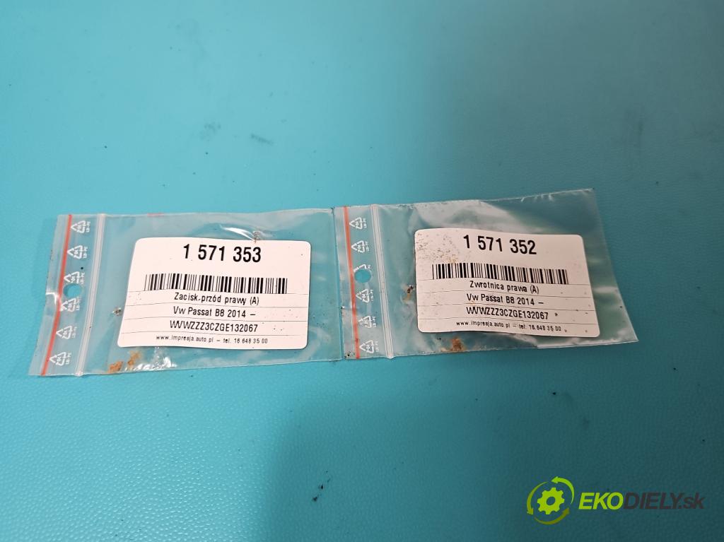 Vw Passat B8 2014 - 2.0 tdi 150 HP automatic 110 kW 1968 cm3 5- brzdič predné pravý  (Kľučka dverí ostatné)