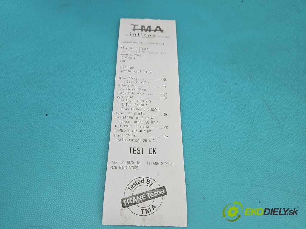 Toyota Corolla E12 2001-2009 2.0 D4D 90 HP manual 66 kW 1995 cm3 5- Alternator 27060-27060 (Alternátor)