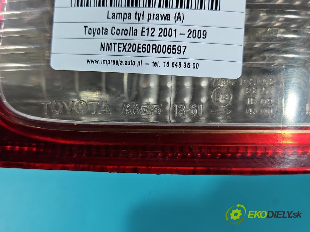 Toyota Corolla E12 2001-2009 2.0 D4D 90 hp manual 66 kW 1995 cm3 5- světlo zadní pravé  (Klika dveří ostatní)
