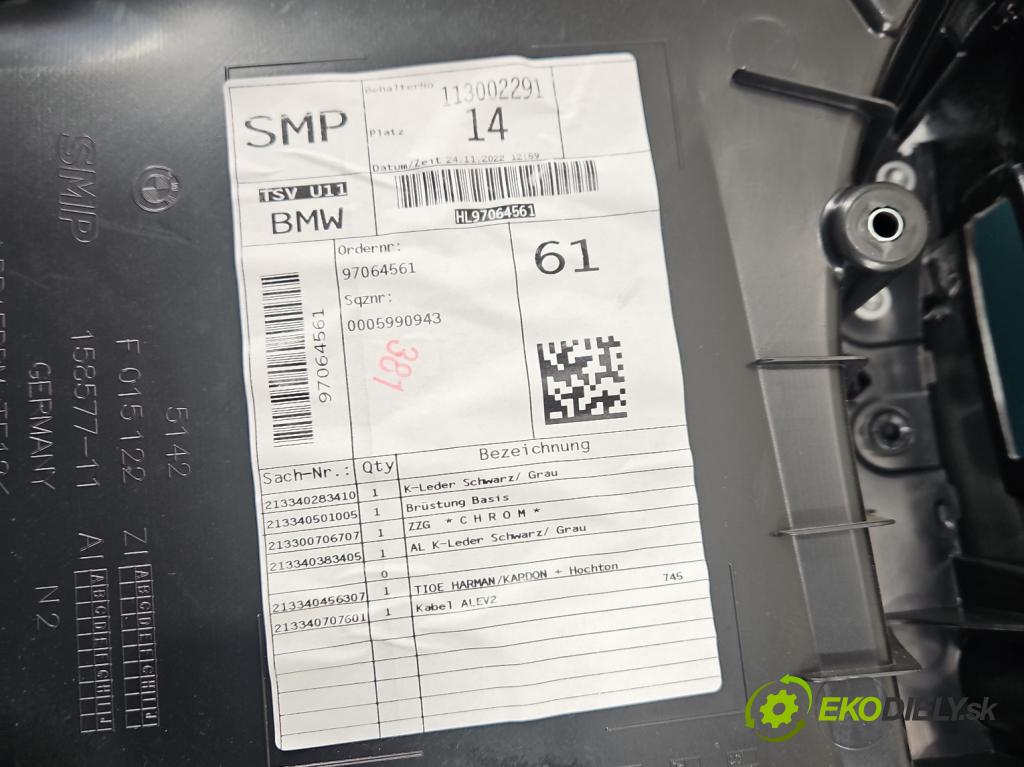 Bmw iX1 U11 0.0 elektrický: 272 HP automatic 200 kW 1 cm3 5- Čalounictví: dvere zadné ľavé 97064561