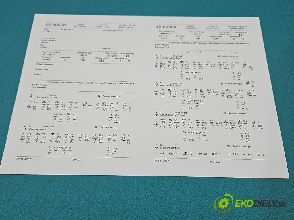 Skoda Octavia II 2004-2013 1.9 tdi BKC 105 HP manual 77 kW 1896 cm3 5- vstrekovacie čerpadlo 0414720215 (Vstrekovač paliva)