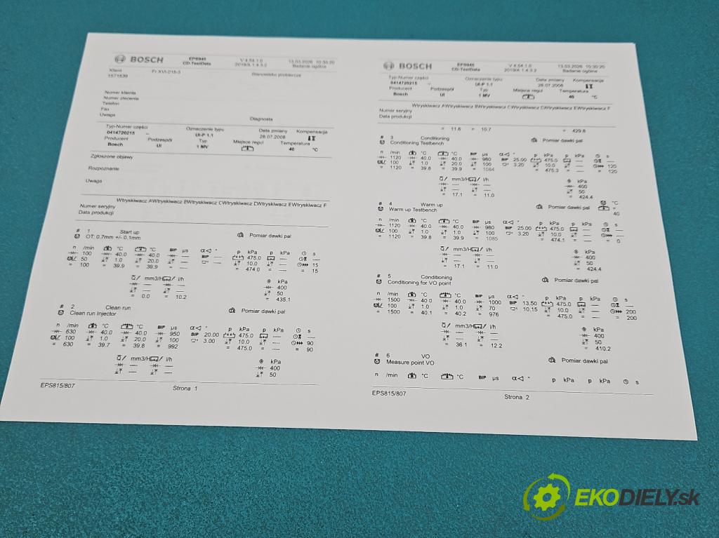 Skoda Octavia II 2004-2013 1.9 tdi BKC 105 HP manual 77 kW 1896 cm3 5- vstrekovacie čerpadlo 0414720215 (Vstrekovač paliva)