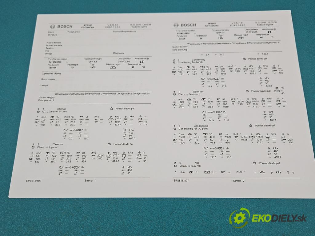 Skoda Octavia II 2004-2013 1.9 tdi BKC 105 HP manual 77 kW 1896 cm3 5- vstrekovacie čerpadlo 0414720215 (Vstrekovač paliva)