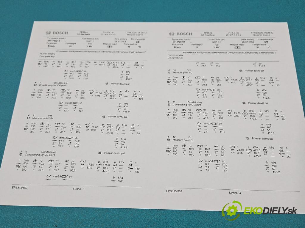 Vw Touran I 2003-2015 1.9 tdi 105 HP manual 77 kW 1896 cm3 5- vstrekovacie čerpadlo 0414720215 (Vstrekovač paliva)