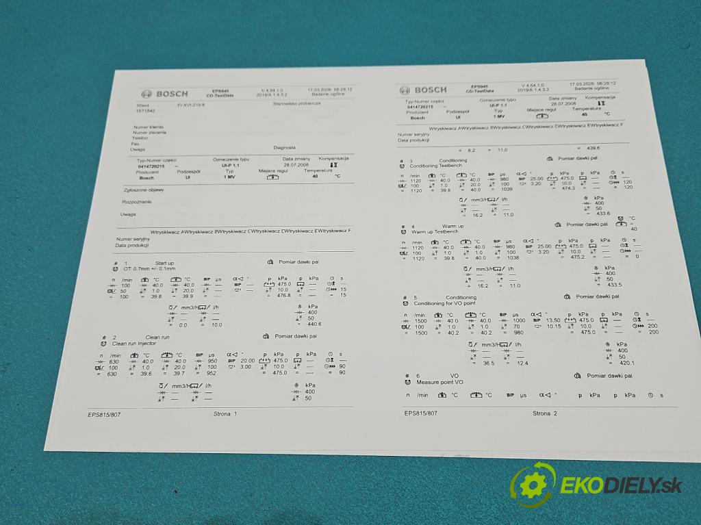 Vw Touran I 2003-2015 1.9 tdi 105 HP manual 77 kW 1896 cm3 5- vstrekovacie čerpadlo 0414720215 (Vstrekovač paliva)