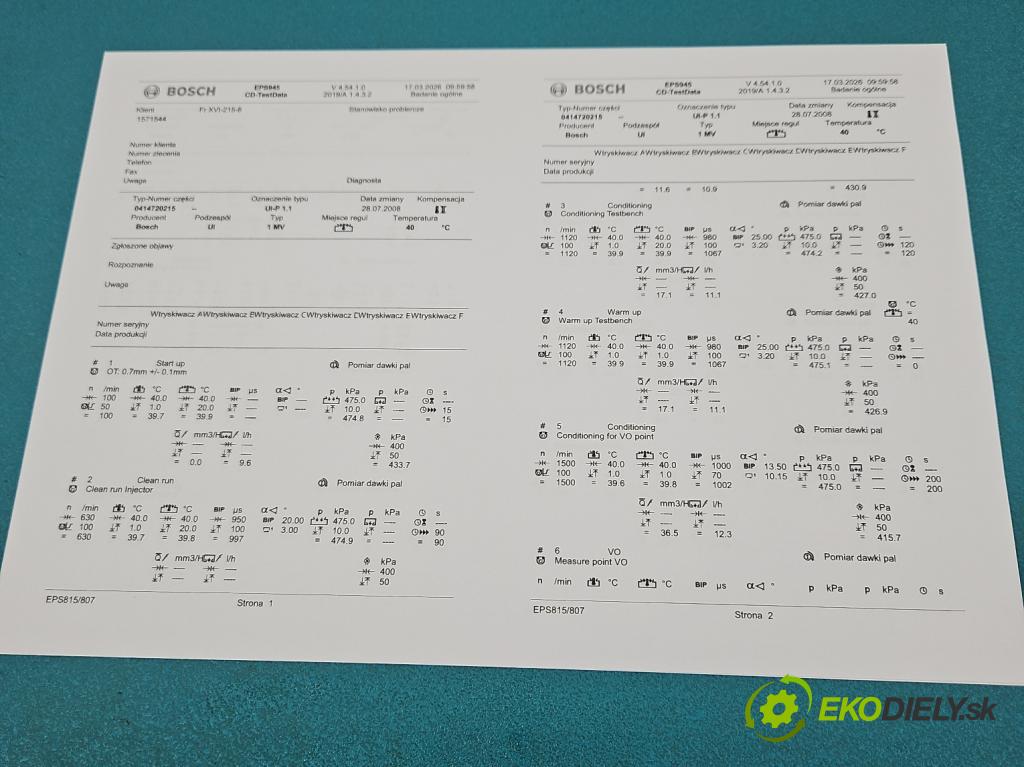 Vw Touran I 2003-2015 1.9 tdi 105 HP manual 77 kW 1896 cm3 5- vstrekovacie čerpadlo 0414720215 (Vstrekovač paliva)