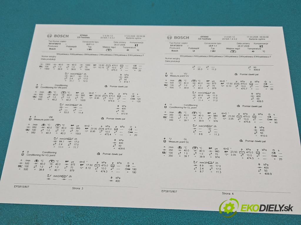 Vw Touran I 2003-2015 1.9 tdi 105 HP manual 77 kW 1896 cm3 5- vstrekovacie čerpadlo 0414720215 (Vstrekovač paliva)