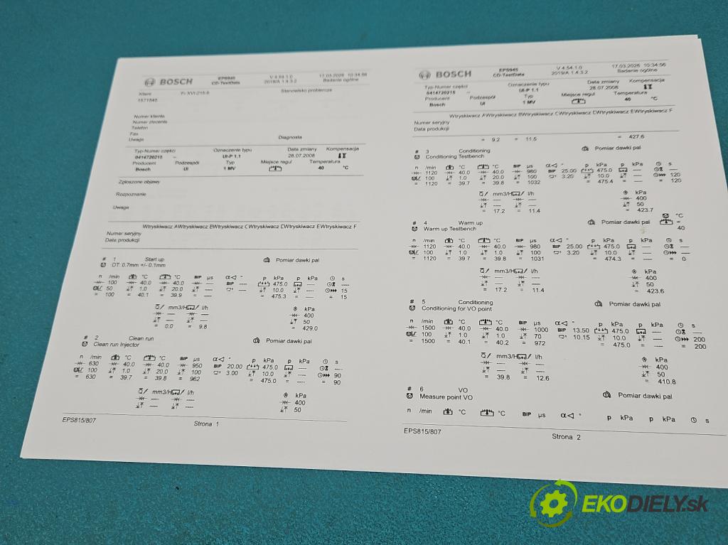 Vw Touran I 2003-2015 1.9 tdi 105 HP manual 77 kW 1896 cm3 5- vstrekovacie čerpadlo 0414720215 (Vstrekovač paliva)
