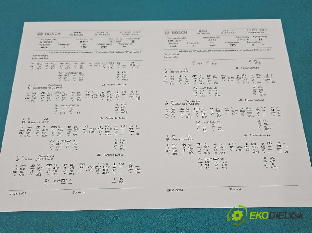 Skoda Roomster 1.4 TDi 69KM manual 51 kW 1422 cm3 5- vstrekovacie čerpadlo 0414720215 (Vstrekovač paliva)