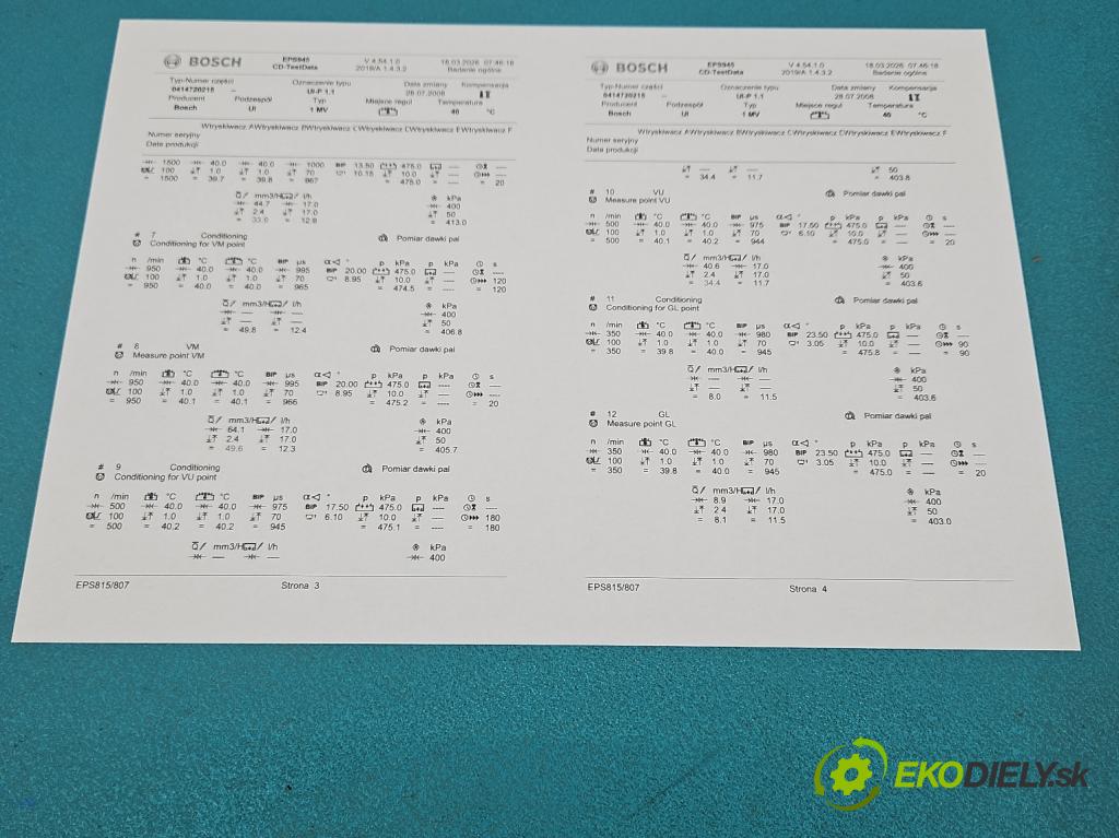Skoda Roomster 1.4 TDi 69KM manual 51 kW 1422 cm3 5- vstrekovacie čerpadlo 0414720215 (Vstrekovač paliva)