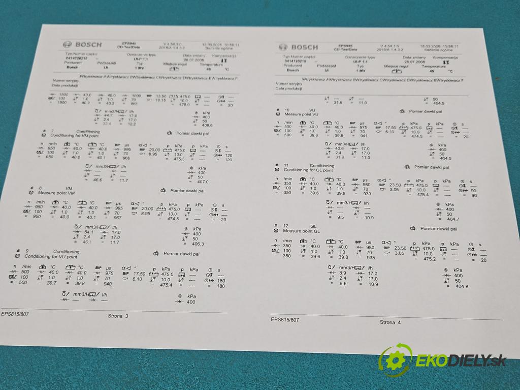Audi A3 8P 2003-2012 1.9 tdi BKC 105 HP manual 77 kW 1896 cm3 3- vstrekovacie čerpadlo 0414720215 (Vstrekovač paliva)