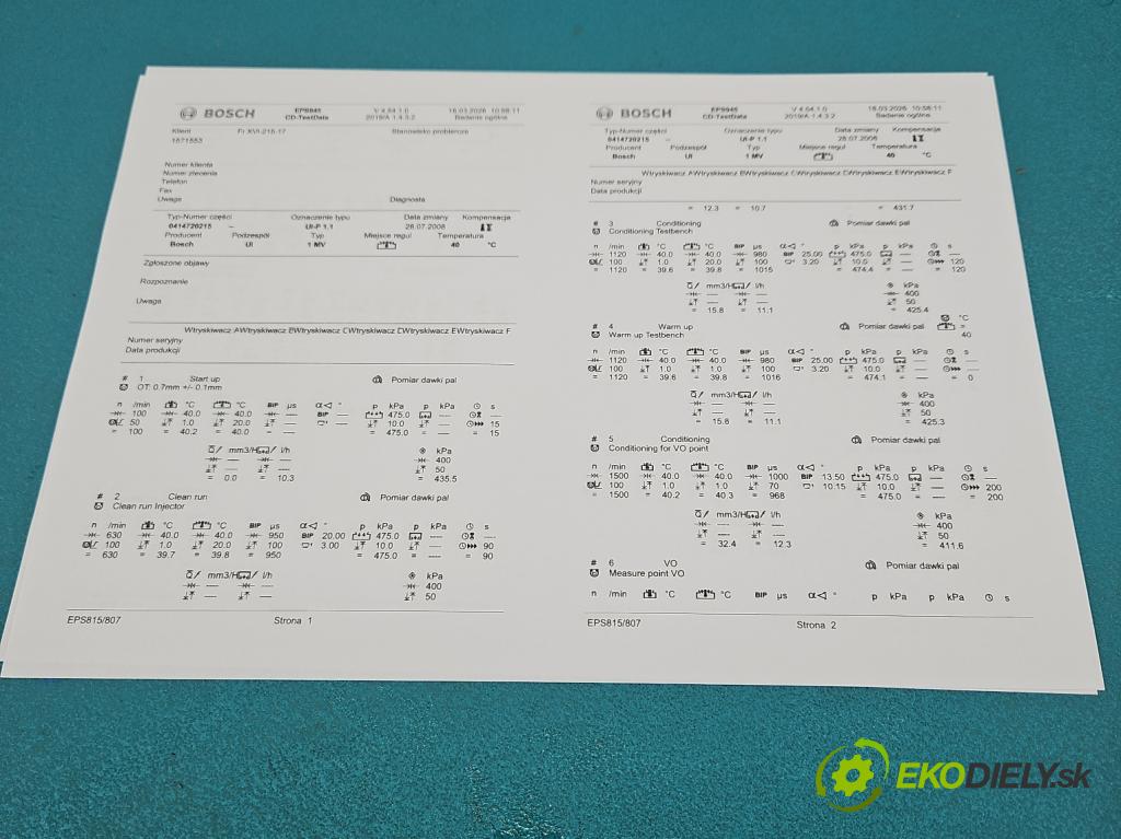 Audi A3 8P 2003-2012 1.9 tdi BKC 105 HP manual 77 kW 1896 cm3 3- vstrekovacie čerpadlo 0414720215 (Vstrekovač paliva)
