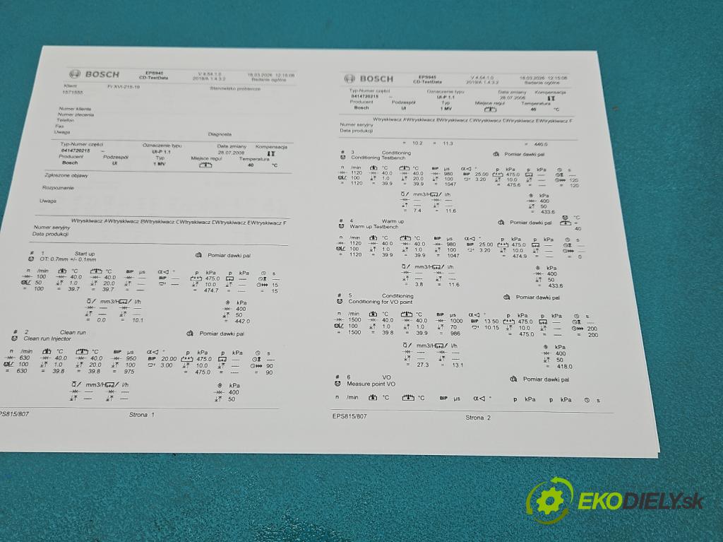 Vw Golf IV 1997-2003 1.9 tdi 101 HP manual 74 kW 1896 cm3 5- vstrekovacie čerpadlo 0414720215 (Vstrekovač paliva)