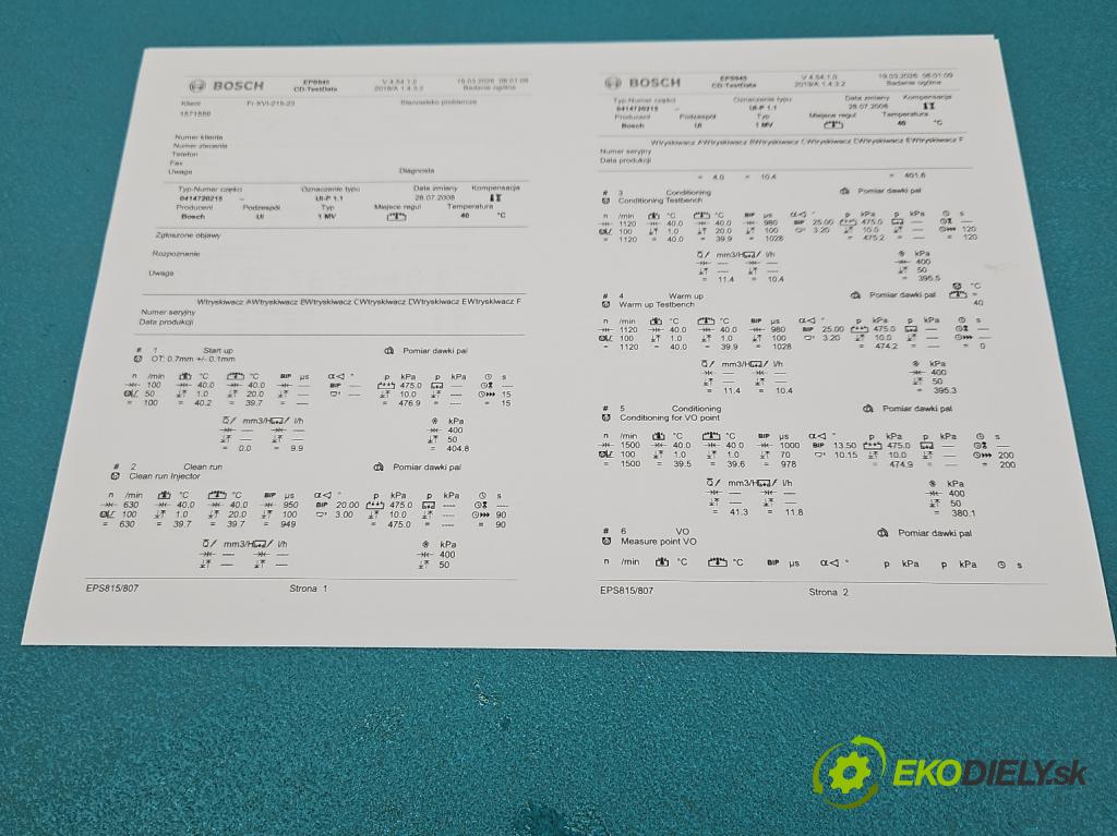 Skoda Octavia II 2004-2013 1.9 tdi 105 HP manual 77 kW 1896 cm3 5- vstrekovacie čerpadlo 0414720215 (Vstrekovač paliva)