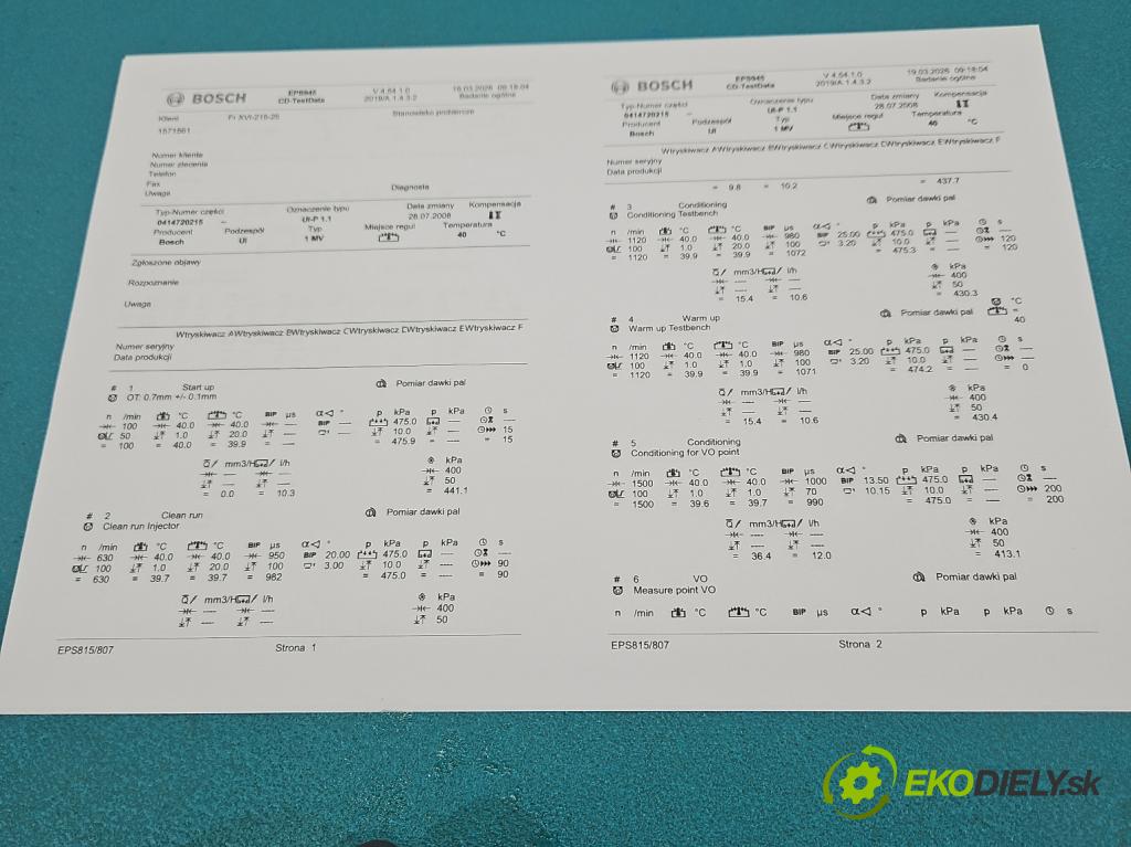 Skoda Octavia II 2004-2013 1.9 tdi 105 HP manual 77 kW 1896 cm3 5- vstrekovacie čerpadlo 0414720215 (Vstrekovač paliva)