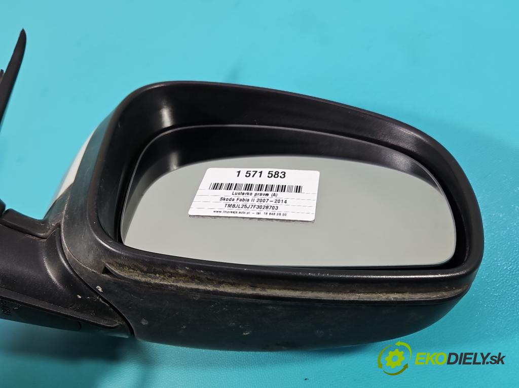 Skoda Fabia II 2007-2014 1.6 tdi CAYA 105 HP manual 77 kW 1598 cm3 5- zrkadlo pravé  (Kľučka dverí ostatné)