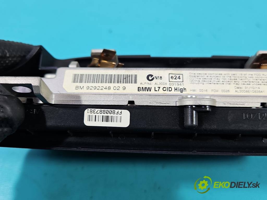 Bmw 3 F30 2011-2018 2.0d N47D20 184hp automatic 135 kW 1995 cm3 5- Zobrazit: 9292248 (Prístrojová doska)