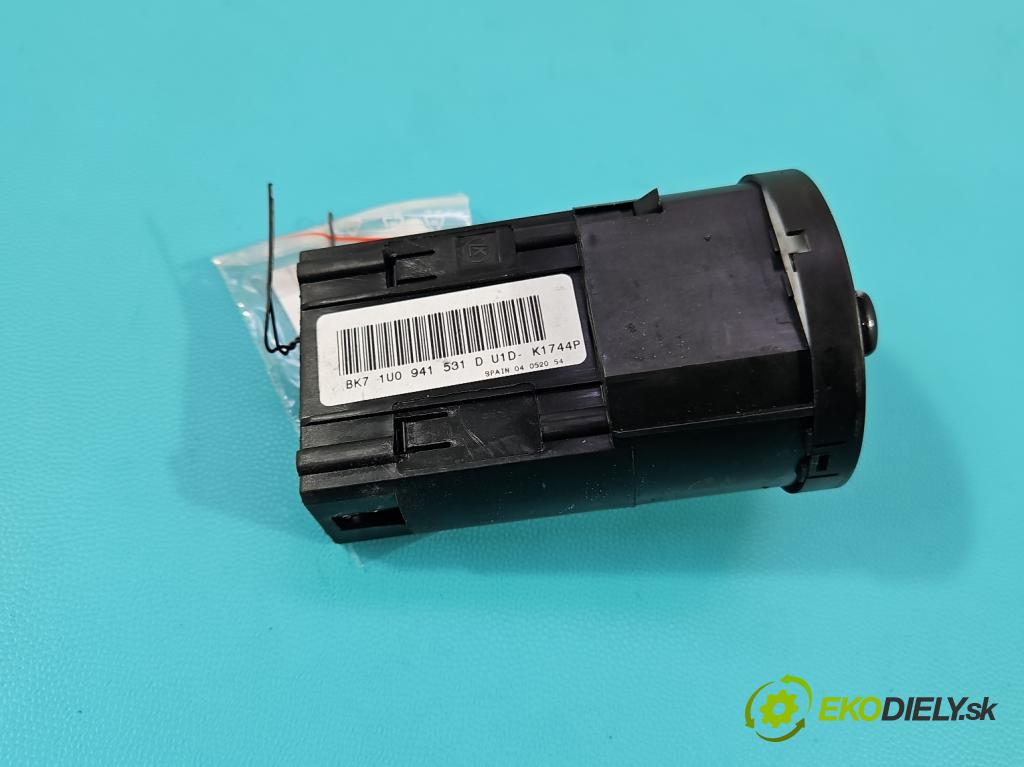 Skoda Fabia II 2007-2014 1.6 tdi CAYA 105 HP manual 77 kW 1598 cm3 5- prepínač světla: na doska: 1U0941531D