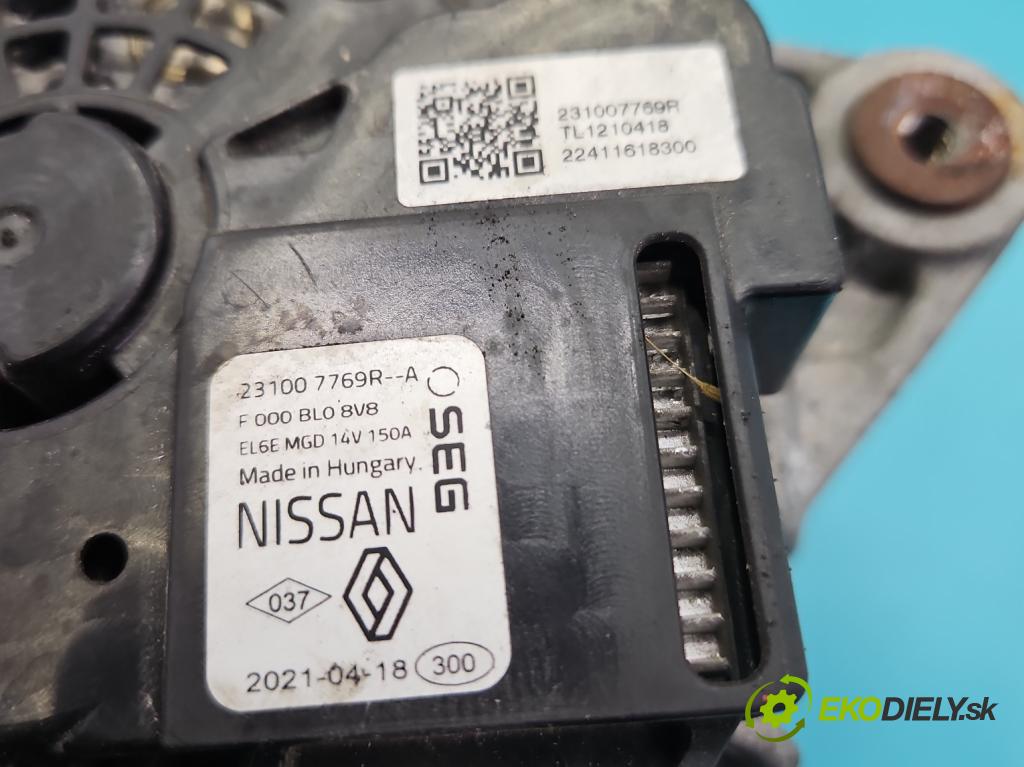 Renault Clio V 2019- 1.0 91 KM automatic 67 kW 999 cm3 5- Alternator 231007769R-A (Alternátor)