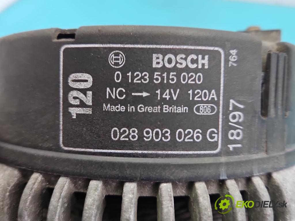 Vw Sharan I 1995-2010 1.9 tdi 110 hp manual 81 kW 1896 cm3 5- Alternator 0123515020 (Alternátor)