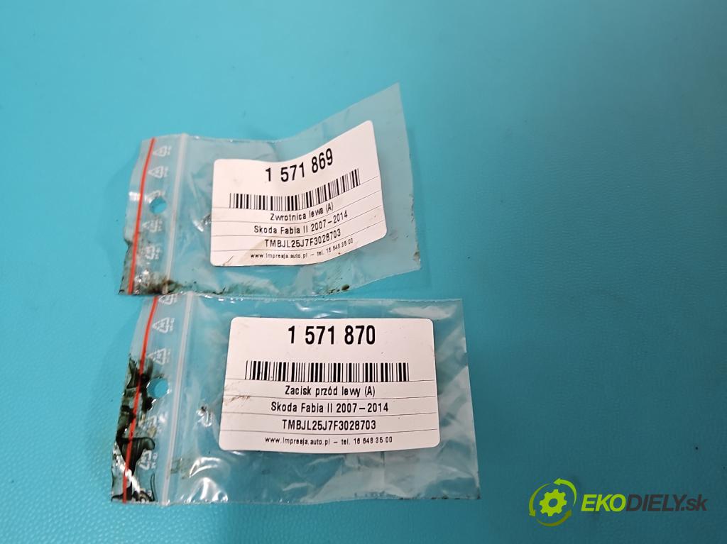 Skoda Fabia II 2007-2014 1.6 tdi CAYA 105 HP manual 77 kW 1598 cm3 5- brzdič predné ľavý  (Kľučka dverí ostatné)
