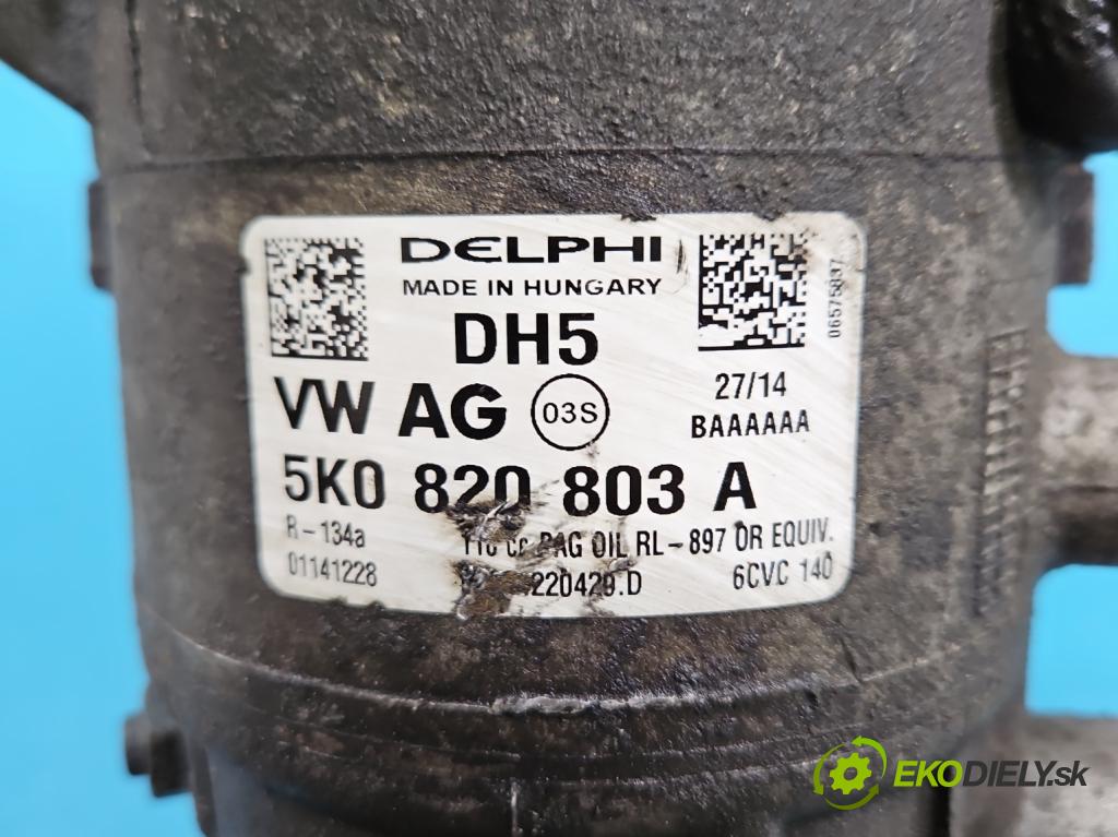 Skoda Fabia II 2007-2014 1.6 tdi CAYA 105 hp manual 77 kW 1598 cm3 5- Kompresor: klíma 5K0820803A (Kompresor klimatizace)