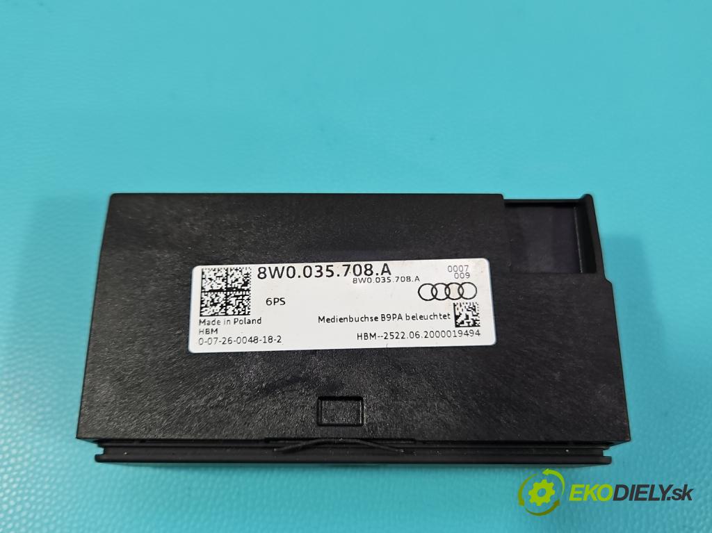 Audi A4 B9 2015-2024 2.0 TDI 190 HP automatic 140 kW 1968 cm3 5- zásuvka USB 8W0035708A