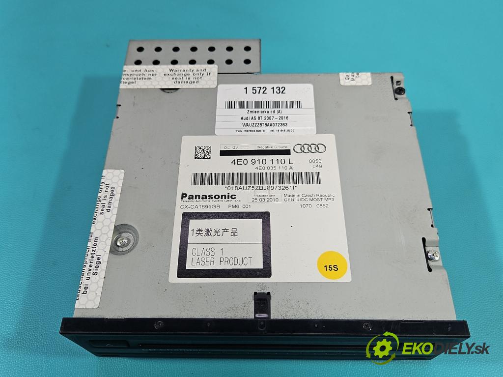 Audi A5 8T 2007-2016 3.0 tdi 239KM automatic 176 kW 2967 cm3 5- Menič: cd 4E0910110L (CD menič)