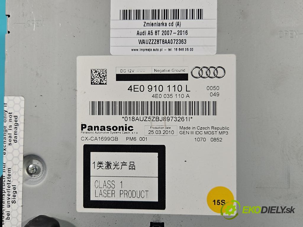 Audi A5 8T 2007-2016 3.0 tdi 239KM automatic 176 kW 2967 cm3 5- Menič: cd 4E0910110L (CD menič)