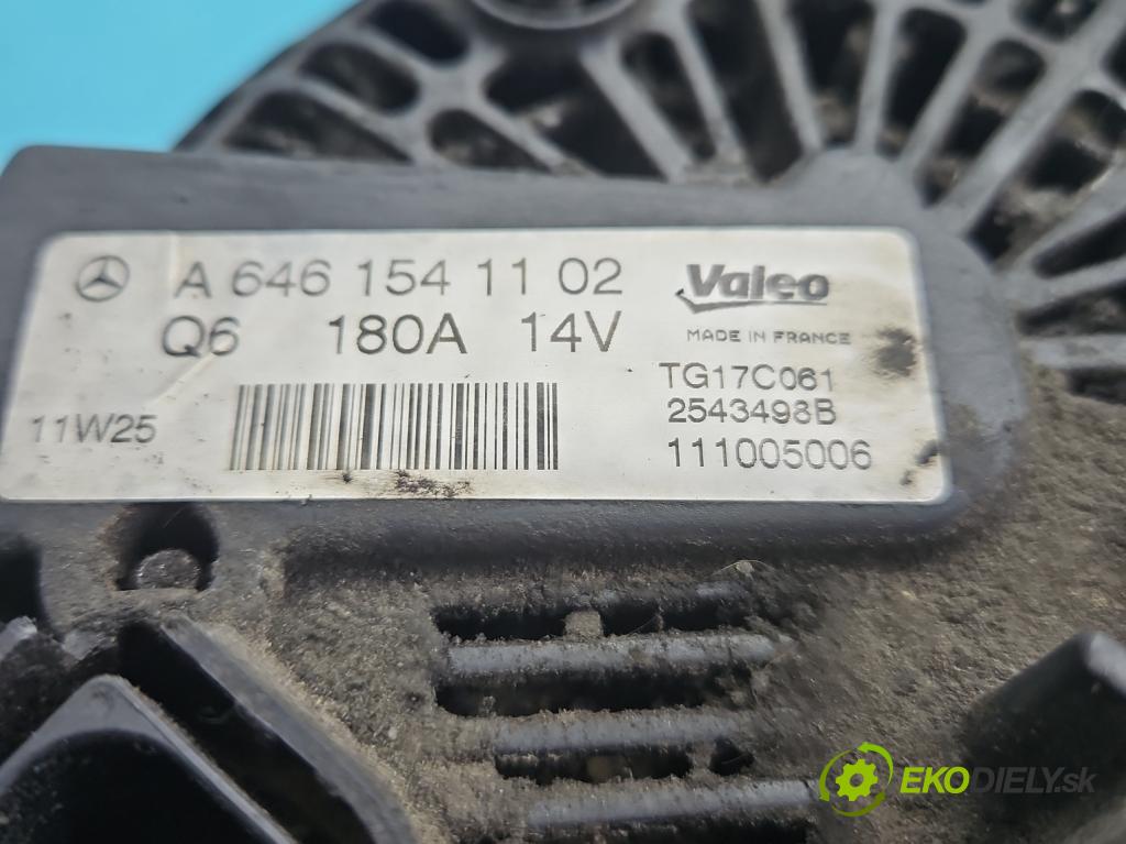 Mercedes Sprinter II 906 2006-  2.2 cdi 109 HP manual 80 kW 2148 cm3 5- Alternator A6461541102 (Alternátor)