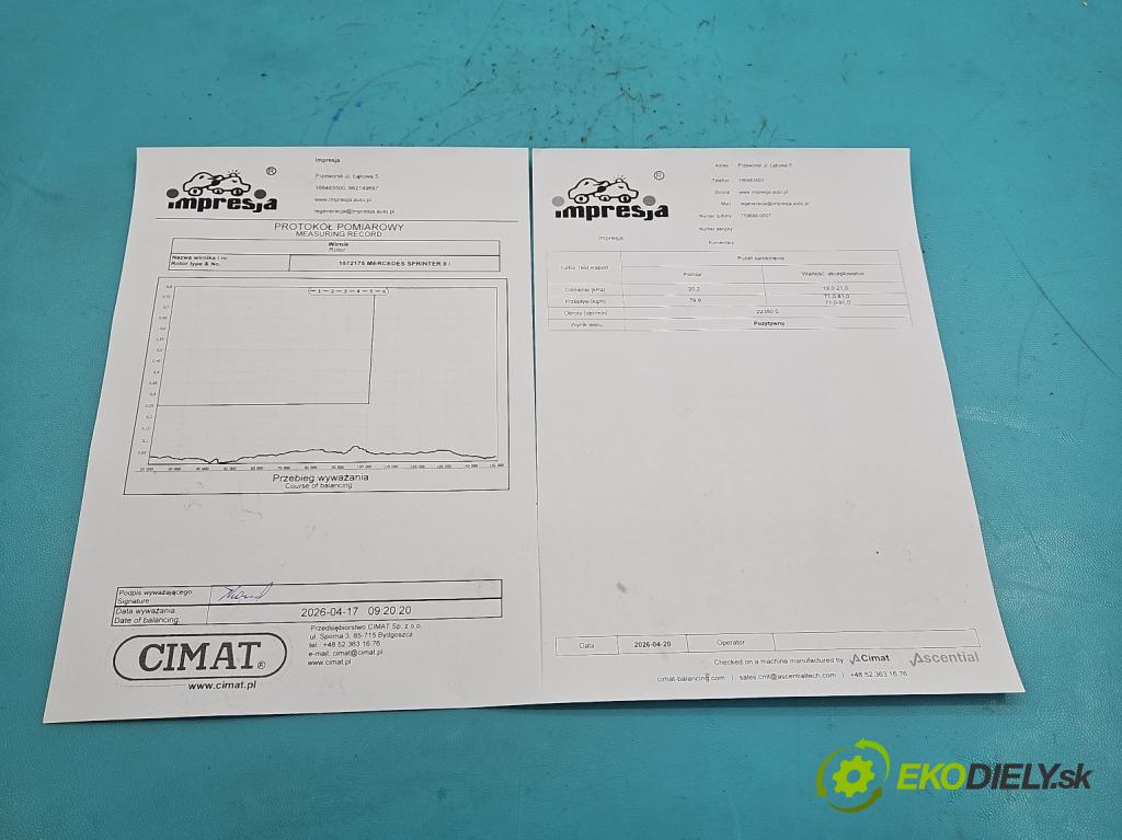 Mercedes Sprinter II 906 2006-  2.2 cdi 109 HP manual 80 kW 2148 cm3 5- turbodúchadlo, turbo repasovaná 759688-7