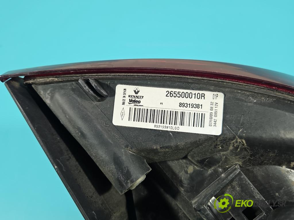 Renault Megane III 2008-2016 2.0 Tce 179KM manual 132 kW 1998 cm3 5- svetlo / reflektor zadné pravé 265500010R (Kľučka dverí ostatné)
