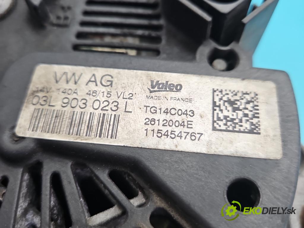 Vw Passat B8 2014 - 2.0 tdi 150 HP automatic 110 kW 1968 cm3 5- Alternator 03L903023L (Alternátor)