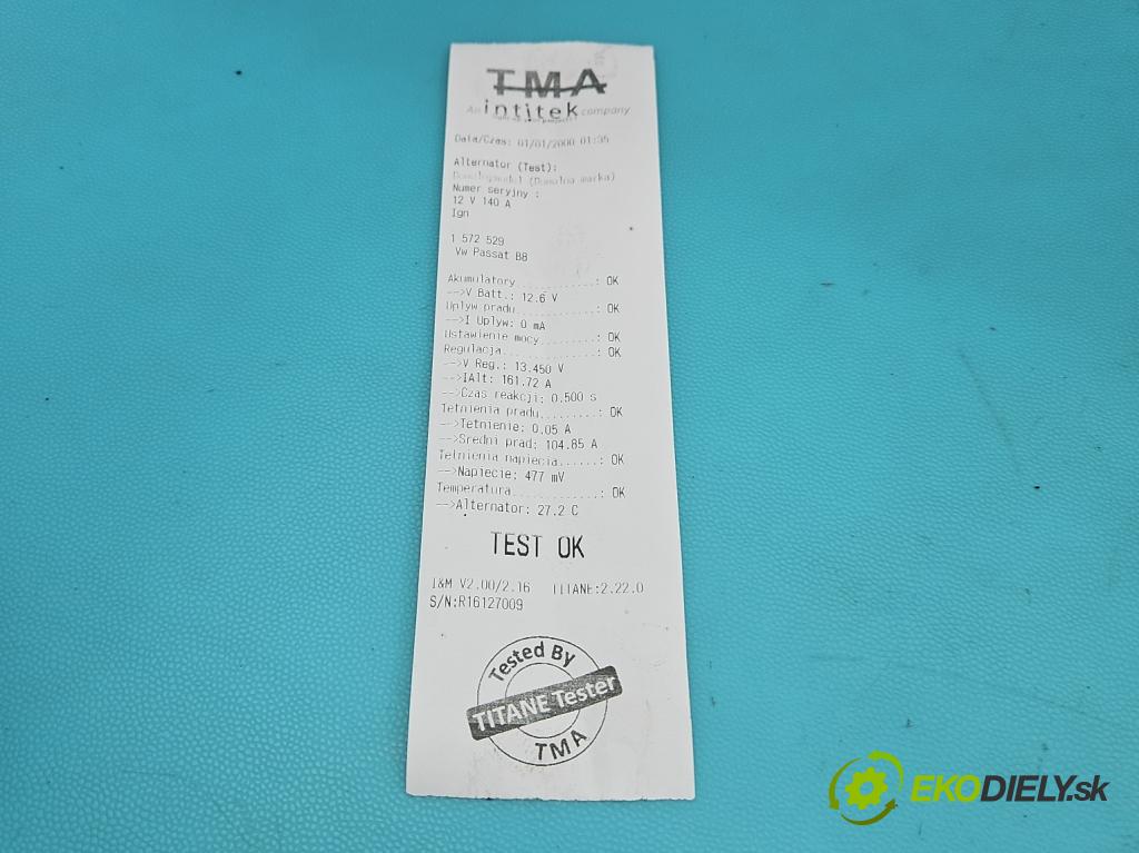 Vw Passat B8 2014 - 2.0 tdi 150 HP automatic 110 kW 1968 cm3 5- Alternator 03L903023L (Alternátor)