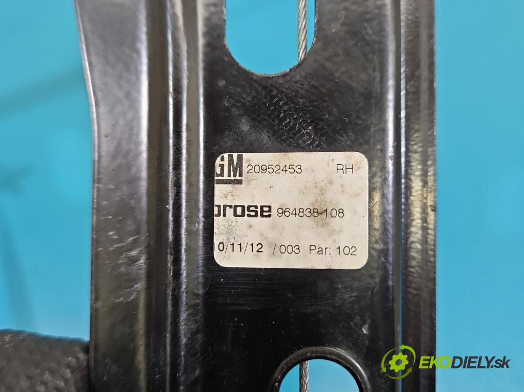 Opel Insignia A 2008-2017 2.0 cdti 160 HP manual 118 kW 1956 cm3 5- mechanizmus okna predné pravý 20952453